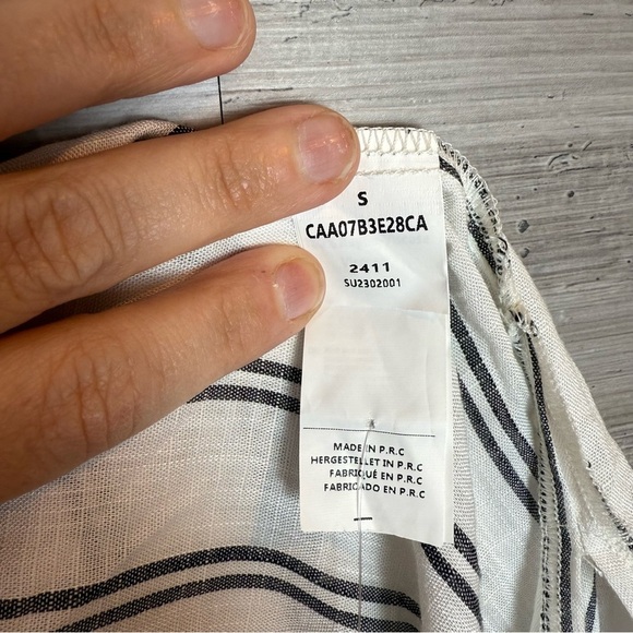 Cupshe Cream and Black Striped Swim Coverup - Picture 2 of 5